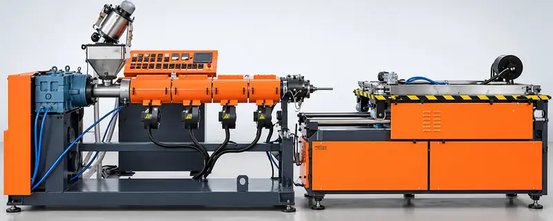Extrusion and corrugation line